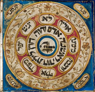 Amulett, Perzsiából (pergamen, akvarell, aranypor) alkotó: Erich Lessing