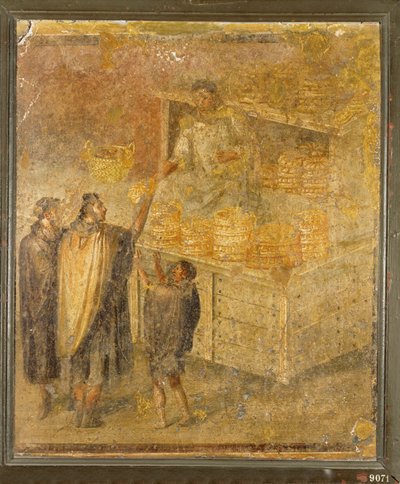 Friss kenyeret és süteményeket kínáló pék standja alkotó: Erich Lessing