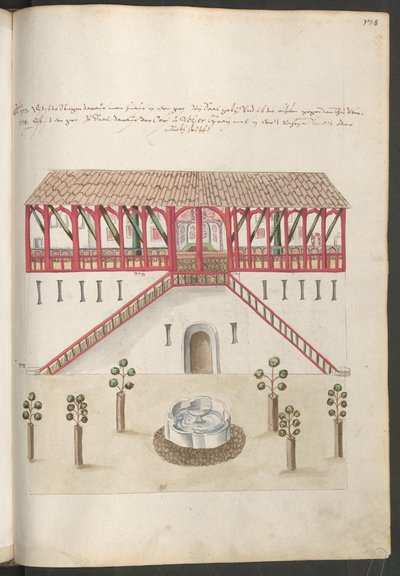 Konstantinápolyi épületek, udvar a palotában, központi szárny alkotó: Erich Lessing