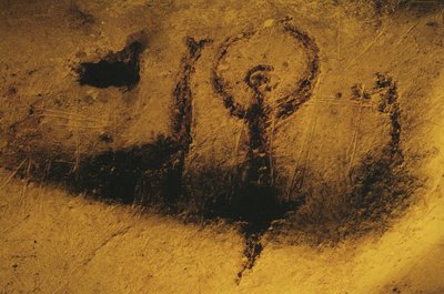 Emberi alakok és állatok, denevérürülékkel festve alkotó: Erich Lessing