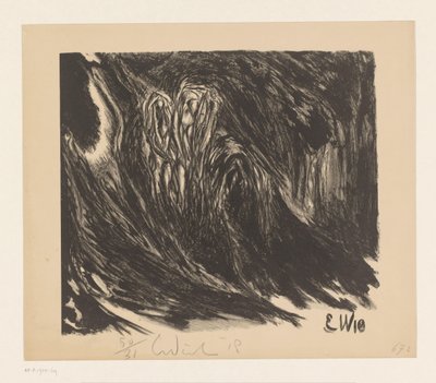 Absztrakt kompozíció Das Trinklied vom Jammer der Erde (Li Tai Po) (eredeti cím) alkotó: Erich Wichmann (signed by artist)