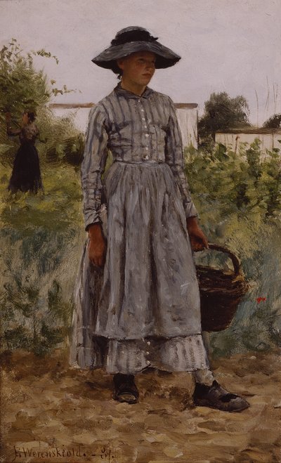Lány kosárral alkotó: Erik Theodor Werenskiold