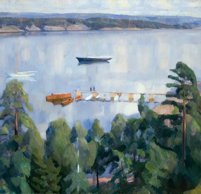 Kilátás Lysaker felől Bygdoy felé alkotó: Erik Theodor Werenskiold