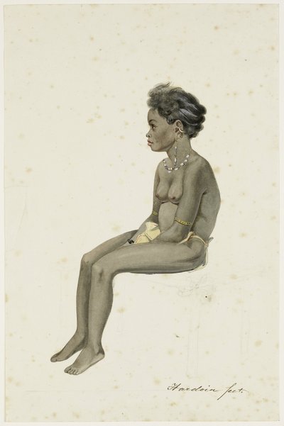 Af(f)ara Orang Kaya (falufőnök) lányának portréja Workai szigetén, Aru szigeteken, Délkelet-Molukkán alkotó: Ernest Alfred Hardouin (signed by artist)