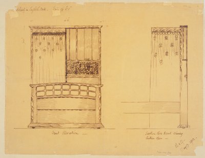Angol tölgy ágynemű terv, 1902 alkotó: Ernest Barnsley