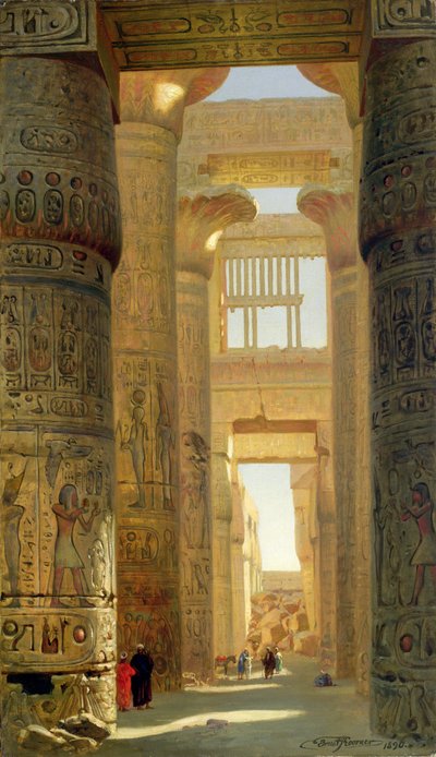 A karnaki templom, The Great Hypostyle Hall, 1890 alkotó: Ernest Carl Eugen Koerner