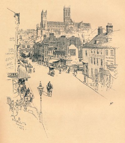 "High Street, Lincoln", 1899 alkotó: Ernest Clifford Peixotto