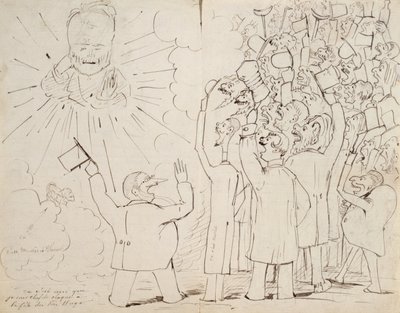 The Celebration for Old Hugo, Victor Hugo (1802-85) karikatúrája Paul Verlaine-nek írt levélből, 1880 körül alkotó: Ernest Delahaye