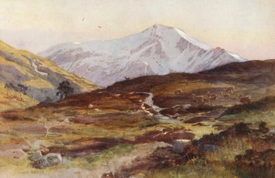 Ben Lui, áprilisban, Strath Fillanból (színes litográfia) alkotó: Ernest Edward Briggs