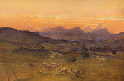A Ken völgye, este (színes litográfia) alkotó: Ernest Edward Briggs