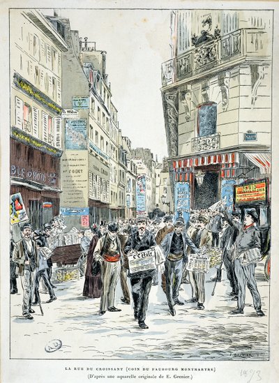 Kilátás a Rue de Croissant-ra Párizs 11. kerületében, 1893 alkotó: Ernest Grenier
