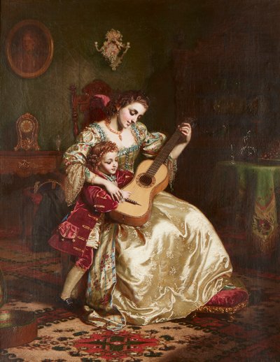 A romantika első lépése (olaj, vászon) alkotó: Ernest Gustav Giradot