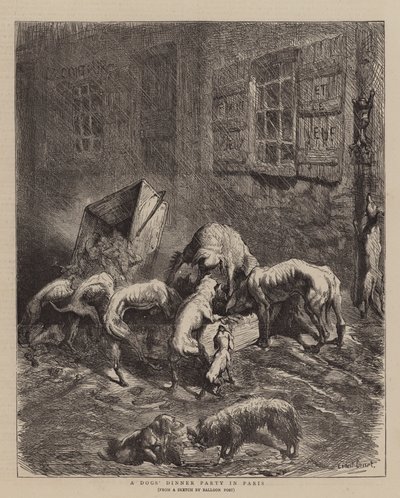 Egy kutyás vacsora parti Párizsban alkotó: Ernest Henry Griset