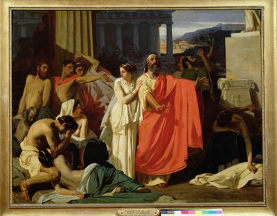 Oidipusz és Antigoné Thébába száműzetése, 1843 alkotó: Ernest Hillemacher