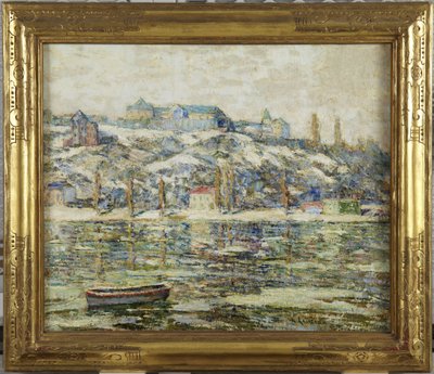 A Harlem folyó hóban alkotó: Ernest Lawson