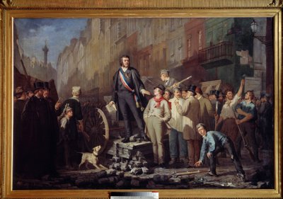 Alphonse Baudin (1811-1851) a faubourg Saint Antoine barikádján 1851. december 3-án Louis Bonaparte (a leendő III. Napóleon) 1851. 2. 12-i puccsa által kiváltott felkelés során Alphonse Baudin helyettes meghalt a barikádok Pa-ban alkotó: Ernest Louis Pichio
