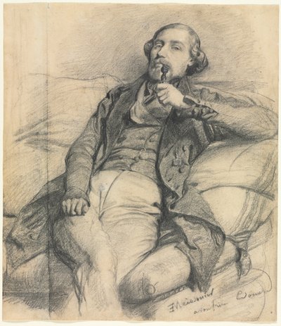 Dohányzó férfi, 1800-as évek. alkotó: Jean-Louis Ernest Meissonier