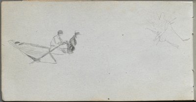 Vázlatfüzet, 04. oldal: Figurák egy csónakban alkotó: Ernest Meissonier