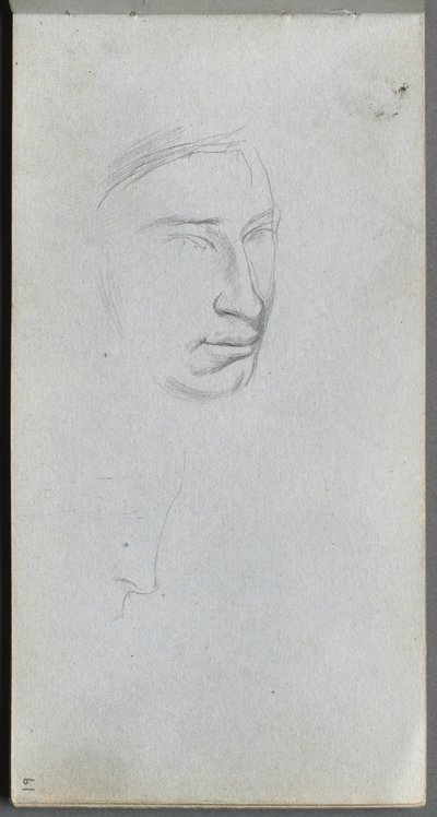 Vázlatfüzet, 61. oldal: Arc, 34 nézet profil. alkotó: Jean Louis Ernest Meissonier