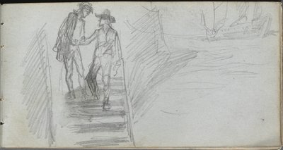 Vázlatfüzet, 64. oldal: Figurák a lépcsőn alkotó: Ernest Meissonier