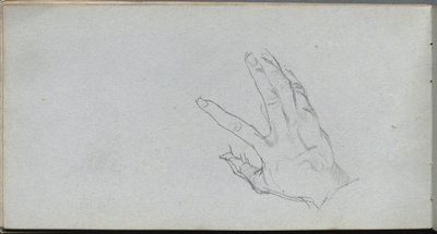 Vázlatfüzet, 68. oldal: Egy kéz tanulmányozása. alkotó: Jean-Louis Ernest Meissonier