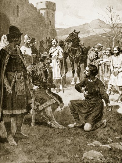 Dávid, a skótok királya, igazságot szolgáltat, illusztráció a "Hutchinson