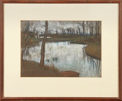 Lille-híd és Nyugati-árok (pasztell barna papíron) alkotó: Ernest Procter