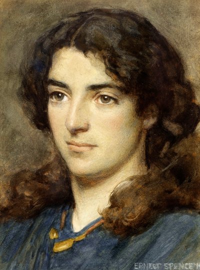 Egy lány feje, 1910 (wc papíron) alkotó: Ernest Spence