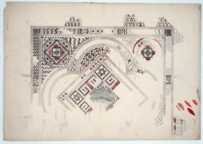 A Canterbury-i katedrális padlójának egy részének tanulmányozása alkotó: Ernest William Gimson