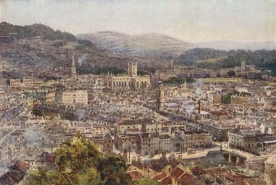 Fürdő a Beechen Cliffről (színes litó) alkotó: Ernest William Haslehust