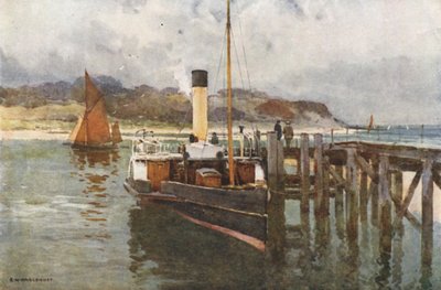 Bembridge Harbour (színes litó) alkotó: Ernest William Haslehust