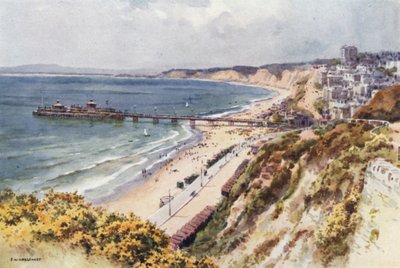 Bournemouth Pier and Sands Eastcliffből (színes litho) alkotó: Ernest William Haslehust