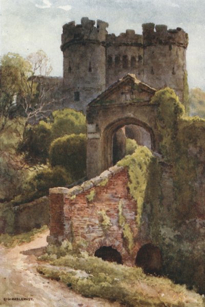 Carisbrooke kastély (színes litó) alkotó: Ernest William Haslehust