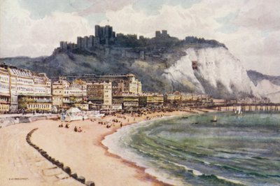 Doveri kastély és tengeri felvonulás (színes litó) alkotó: Ernest William Haslehust