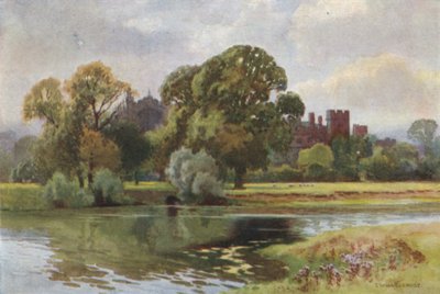 Eton College of Windsor (színes litho) alkotó: Ernest William Haslehust