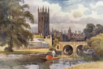 Magdalen College a Cherwellből (színes litó) alkotó: Ernest William Haslehust