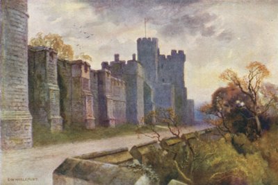 North Terrace és Winchester Tower (színes litho) alkotó: Ernest William Haslehust