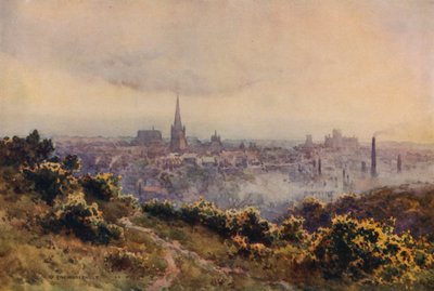 Norwich a Mousehold Heathből (színes litho) alkotó: Ernest William Haslehust
