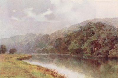 Temze folyó: Cliveden Woods (színes litográfia) alkotó: Ernest William Haslehust