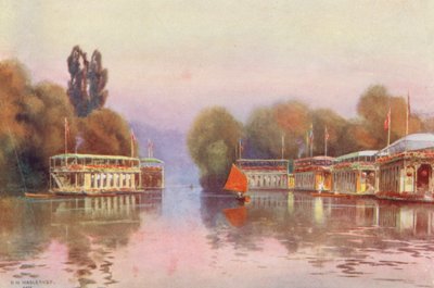 Temze folyó: Henley-ben (színes litográfia) alkotó: Ernest William Haslehust