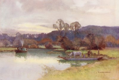 Temze folyó: Nuneham Woods (színes litográfia) alkotó: Ernest William Haslehust