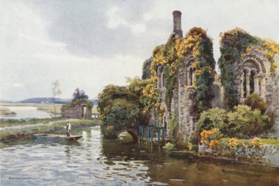 A Norman House romjai, Christchurch (színes litó) alkotó: Ernest William Haslehust