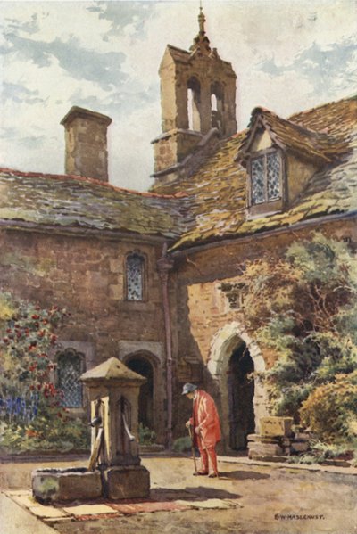 The Coningsby, vagy Red Coat Hospital (színes litho) alkotó: Ernest William Haslehust