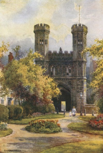 Az átjáró, Szent Ágoston-apátság (színes litó) alkotó: Ernest William Haslehust