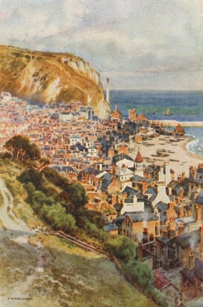 Az óváros, Hastings (színes litó) alkotó: Ernest William Haslehust