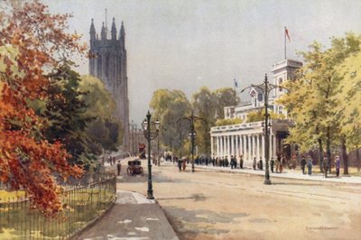 The Parade and Pump Room, Leamington (színes litho) alkotó: Ernest William Haslehust
