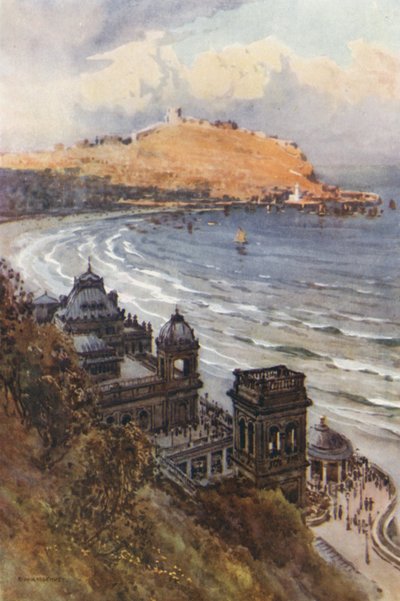 The Spa and South Bay (színes litho) alkotó: Ernest William Haslehust