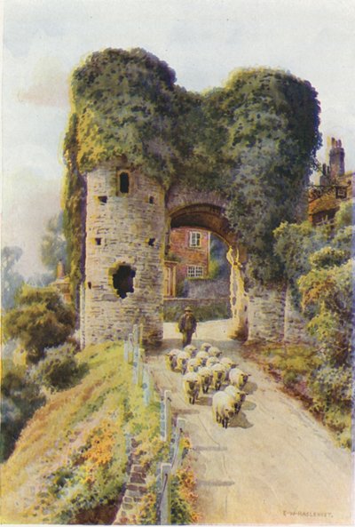 The Strand Gate, Winchelsea (színes litó) alkotó: Ernest William Haslehust