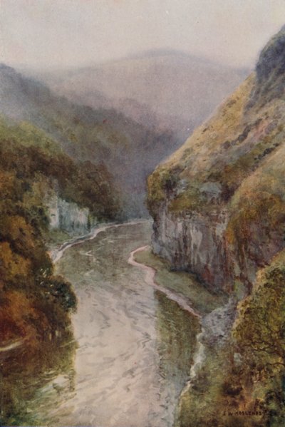 The Wye Cressbrook Dale közelében (színes litó) alkotó: Ernest William Haslehust