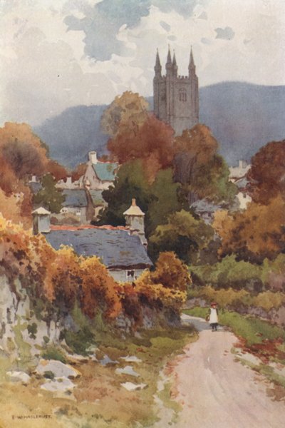 Widecombe on the Moor (színes litó) alkotó: Ernest William Haslehust